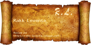 Rakk Levente névjegykártya